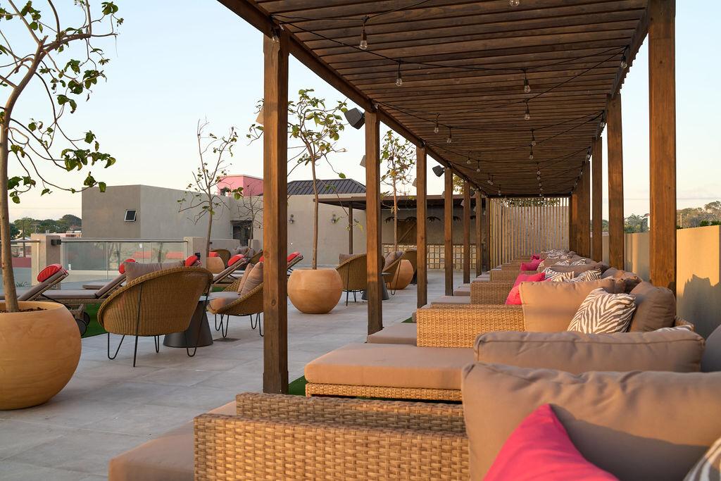 Unwind in our rooftop lounge, overlooking the beautiful ocean scenery.