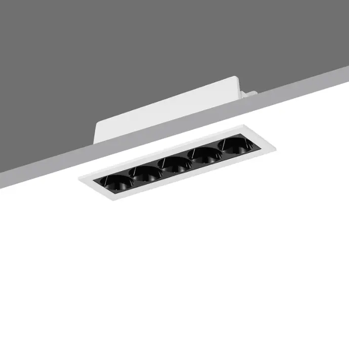 A modern white ceiling-mounted light fixture white ceiling-mounted light