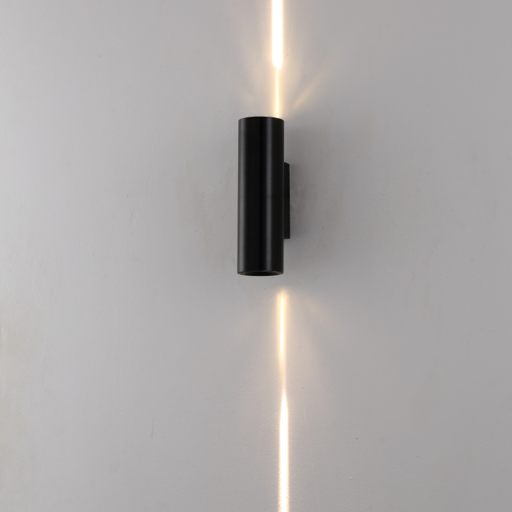 A sleek black wall light
