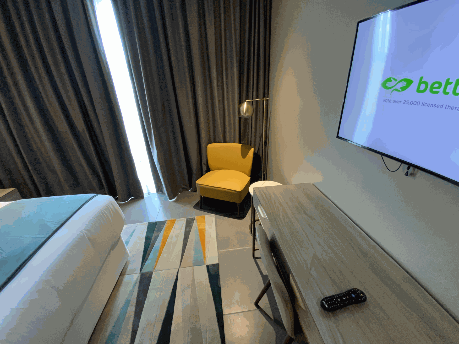 Hotel Room View with TV