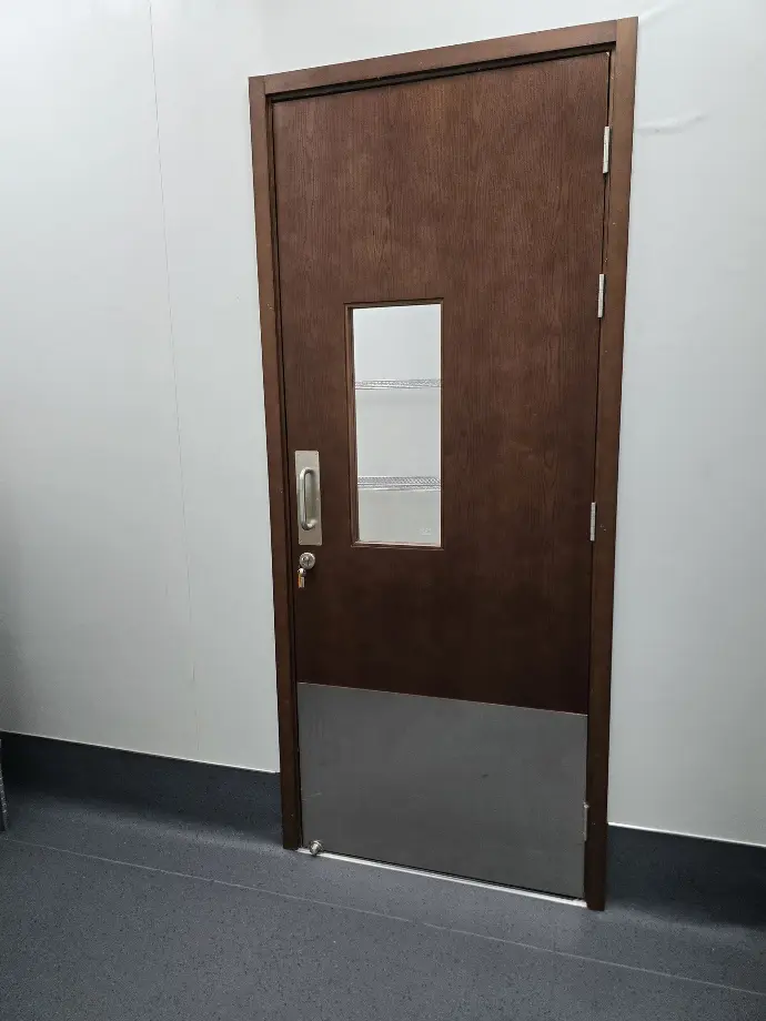 Heavy-Duty Doors A heavy duty door, with a kick-plate